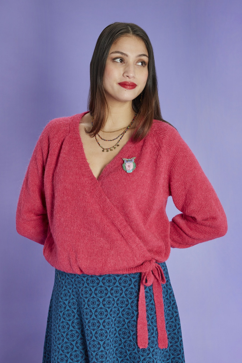 Pull Et Gilet, Top cache-coeur Rose